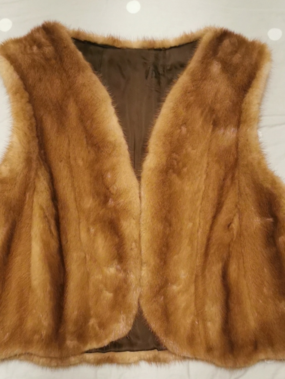 Luxurious Brown Mink Fur Vest - Women  Size L